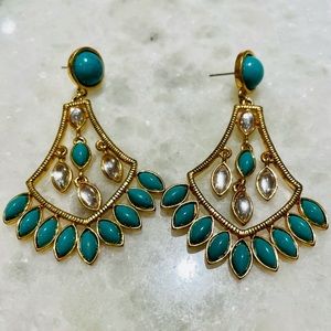 Turquoise dangle statement earrings